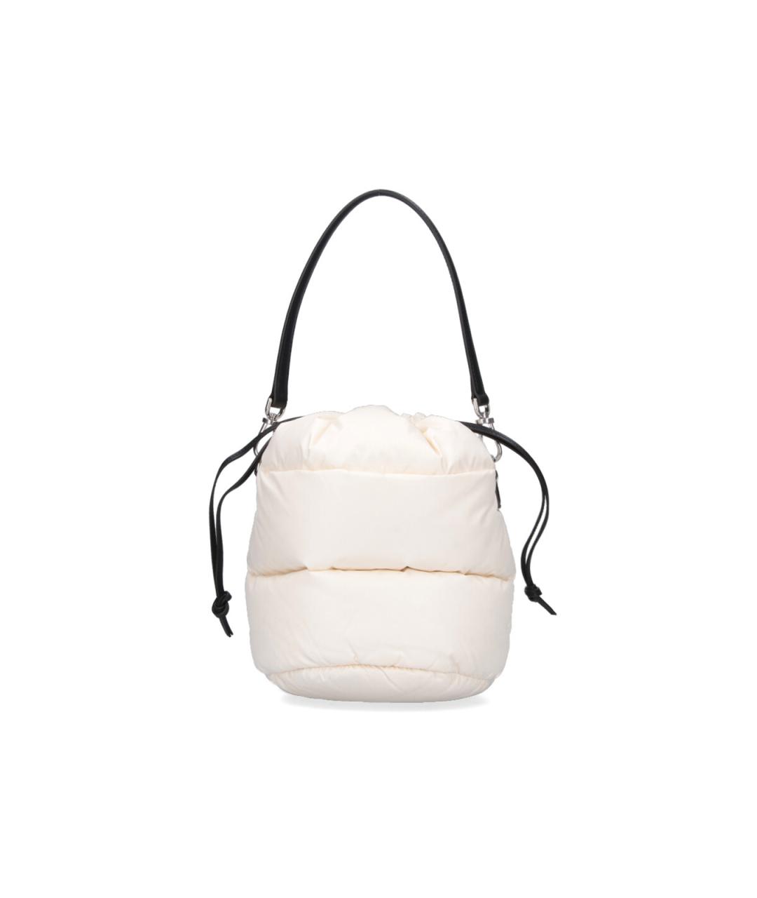 MONCLER Белая синтетическая сумка с короткими ручками, фото 3
