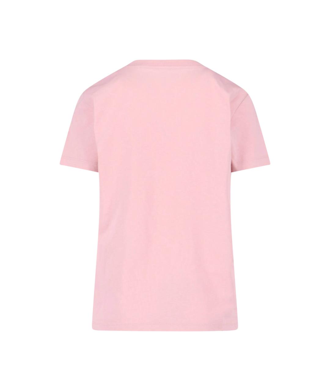 MONCLER Розовая хлопковая футболка, фото 2