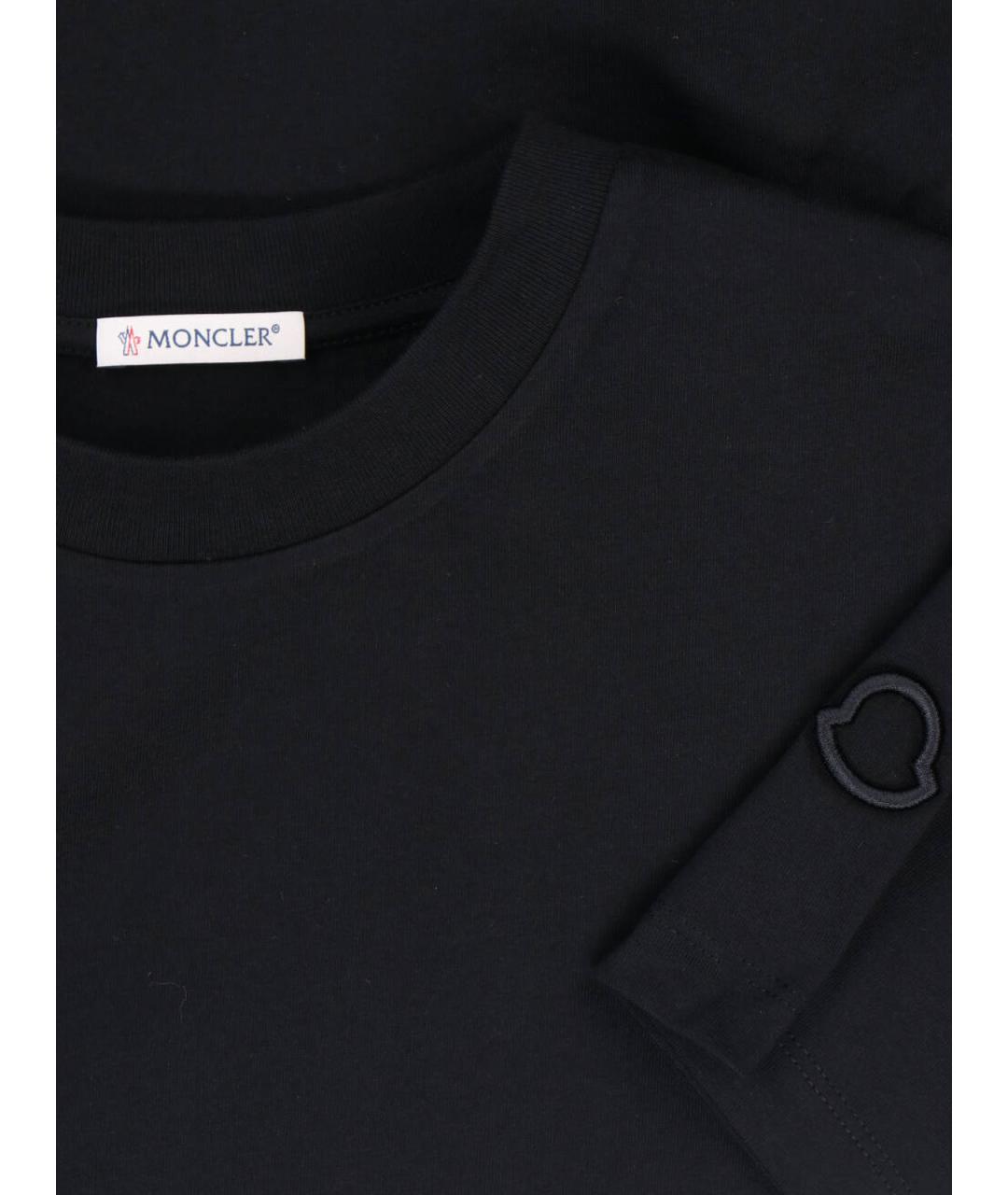 MONCLER Черная хлопковая футболка, фото 3