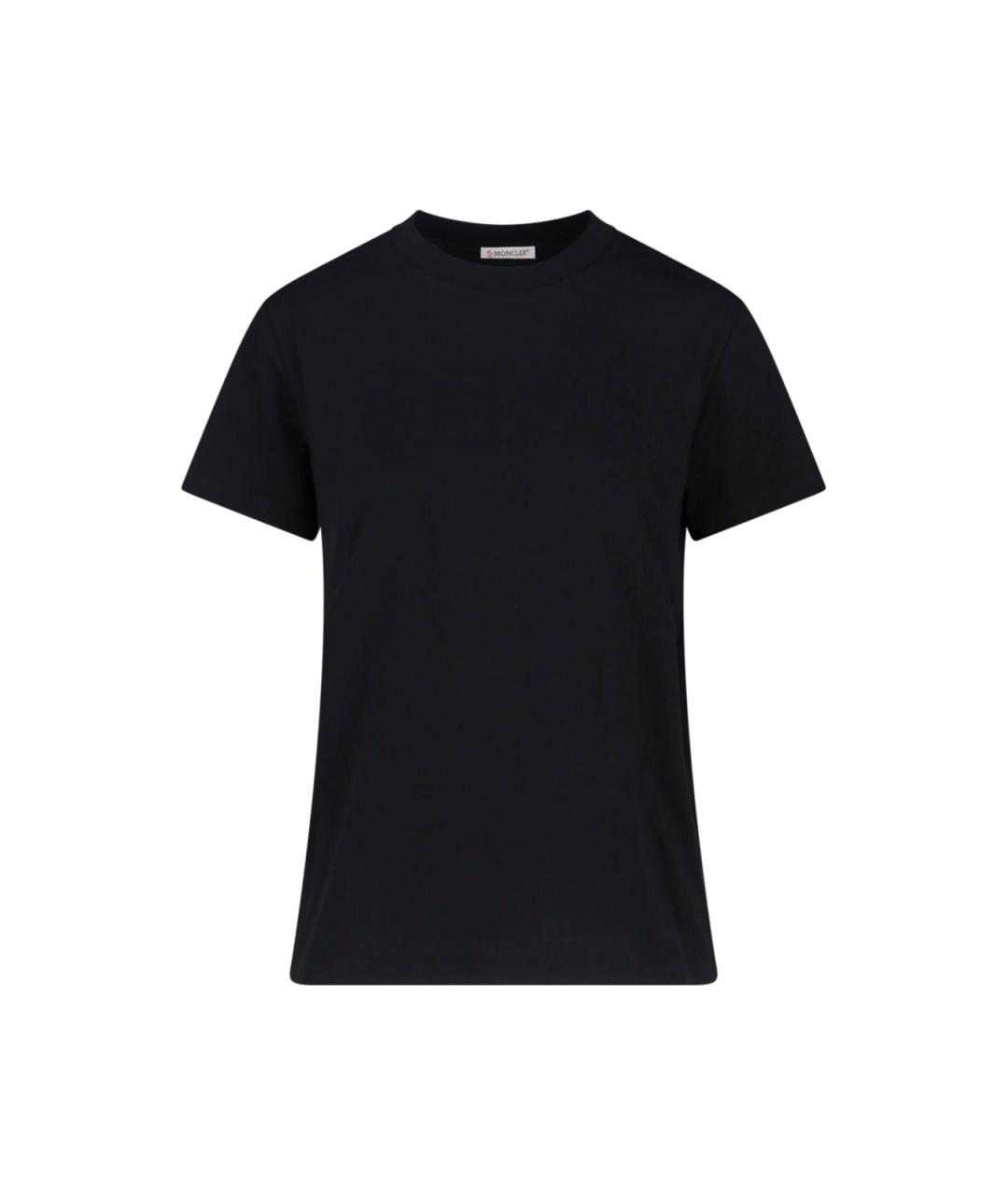 MONCLER Черная хлопковая футболка, фото 1