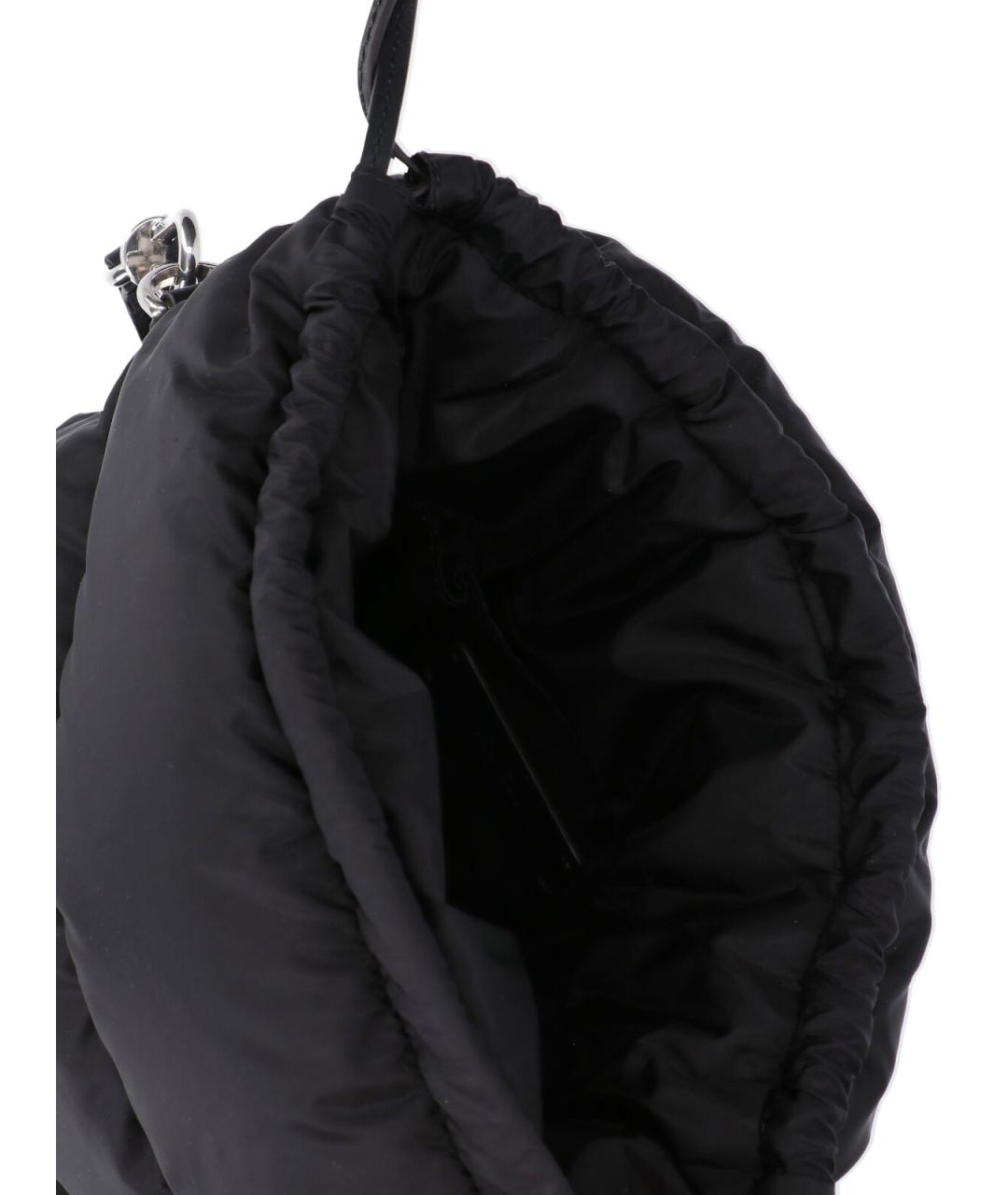 MONCLER Черная синтетическая сумка с короткими ручками, фото 4