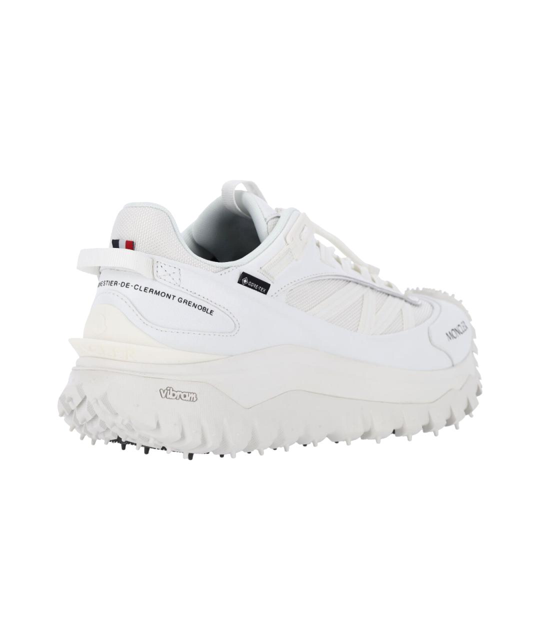 MONCLER Белые синтетические низкие кроссовки / кеды, фото 4