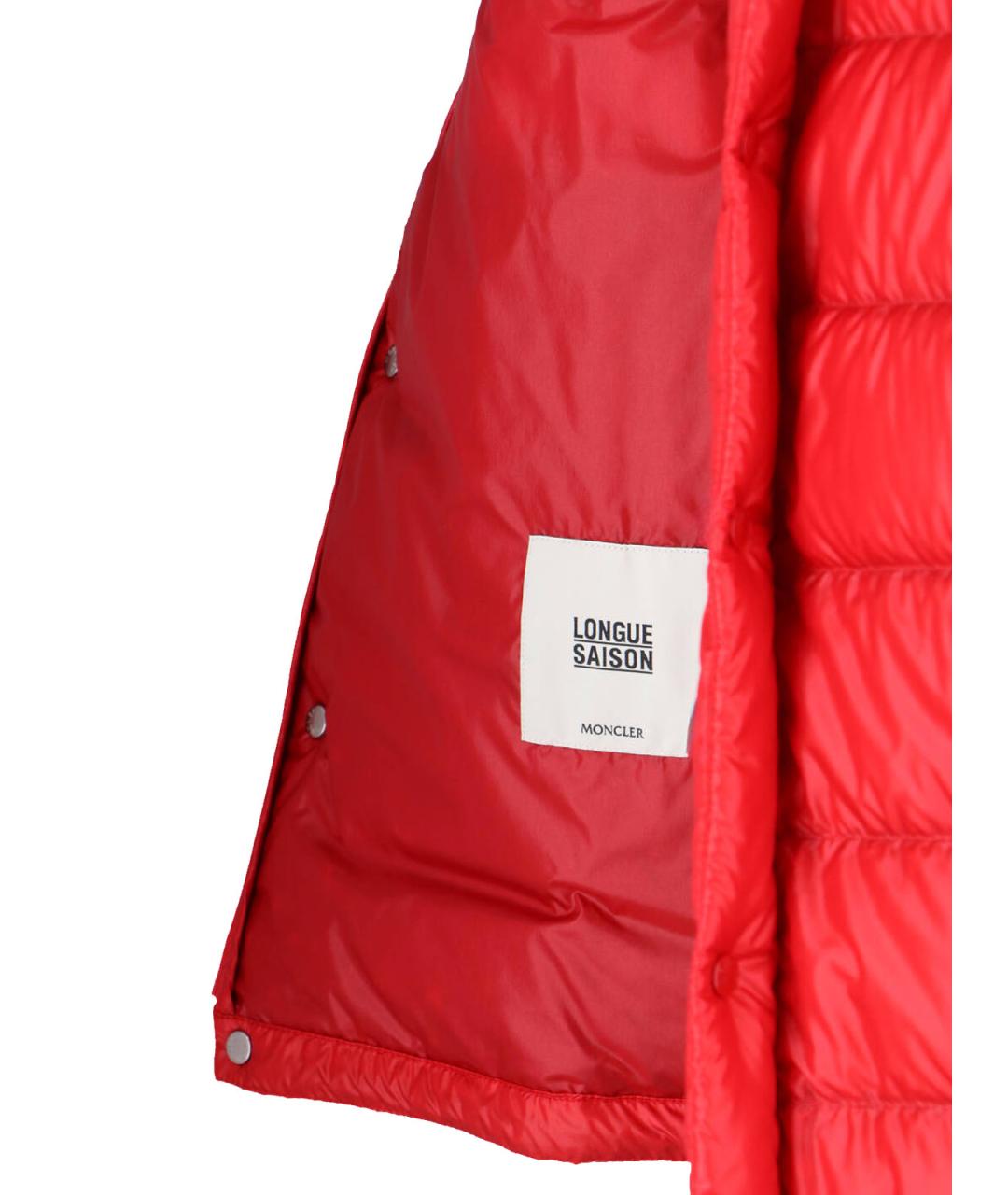 MONCLER Красный полиамидовый пуховик, фото 5