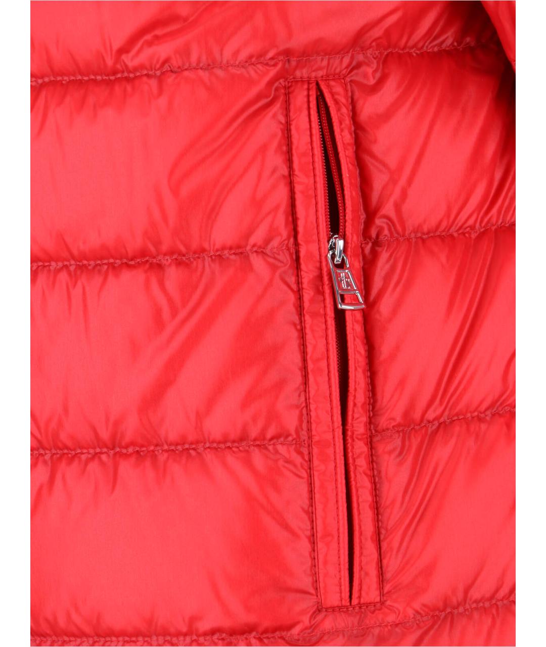MONCLER Красный полиамидовый пуховик, фото 4