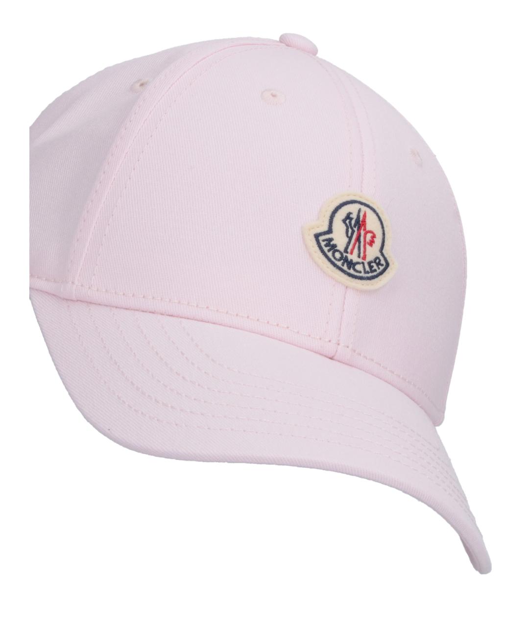 MONCLER Розовая хлопковая кепка, фото 3