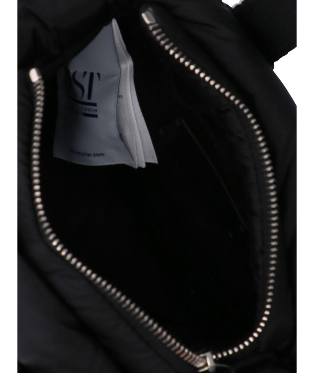 MONCLER Черная синтетическая сумка с короткими ручками, фото 4