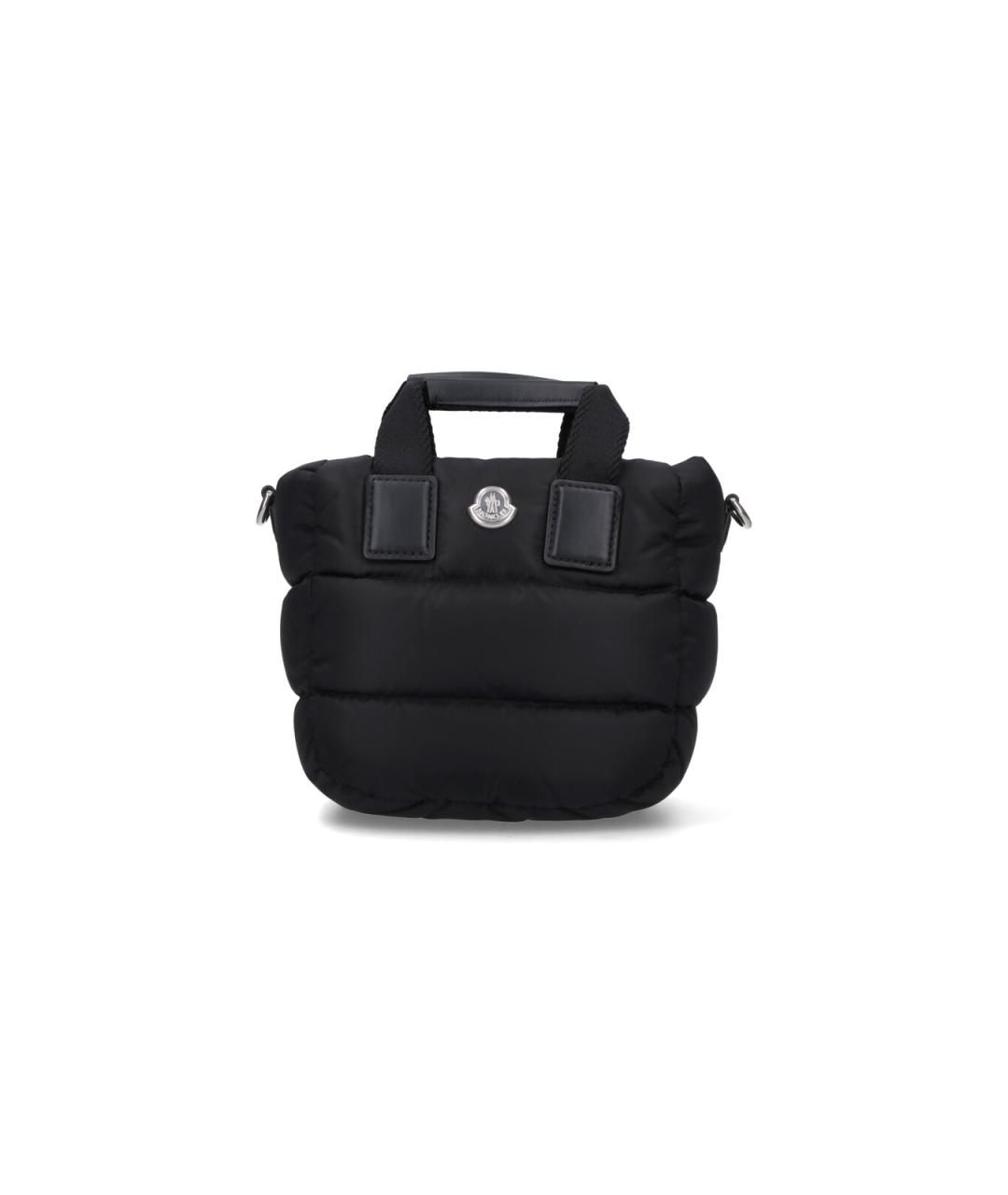 MONCLER Черная синтетическая сумка с короткими ручками, фото 1