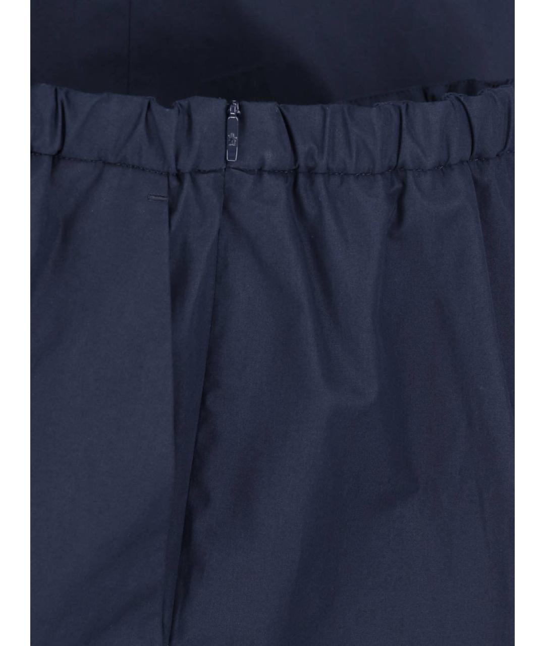 MONCLER Синие хлопковые прямые брюки, фото 5