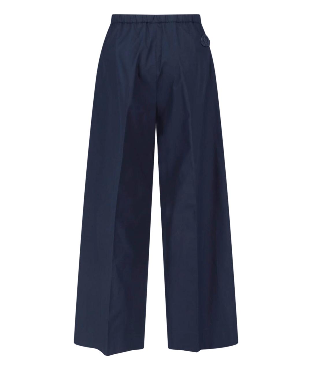 MONCLER Синие хлопковые прямые брюки, фото 2