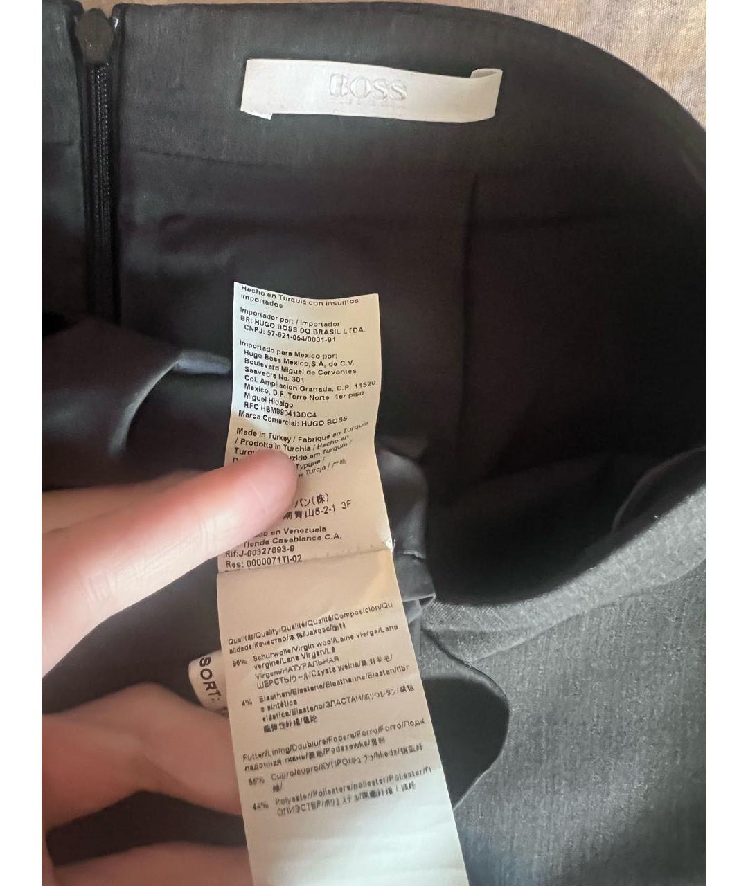 HUGO BOSS Синяя шерстяная юбка миди, фото 4