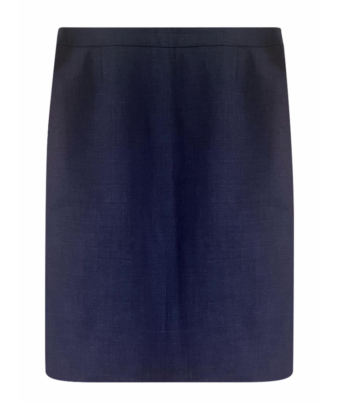 HUGO BOSS Синяя шерстяная юбка миди, фото 1