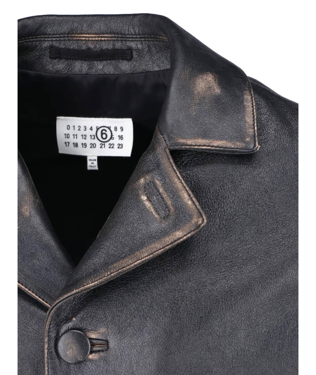 MM6 MAISON MARGIELA Черная кожаная куртка, фото 4