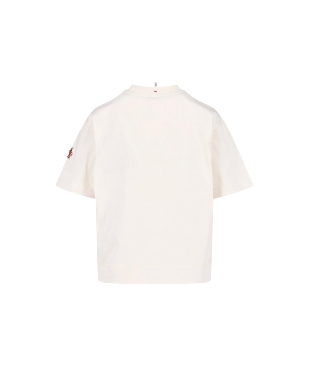 MONCLER GRENOBLE Белая хлопковая футболка, фото 2