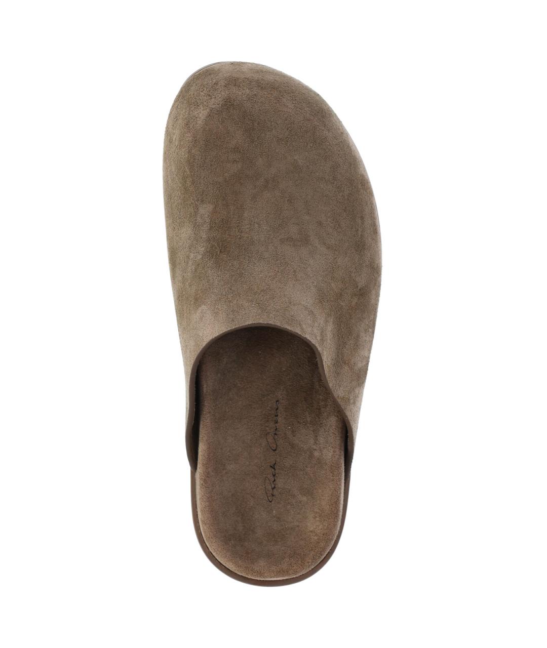 RICK OWENS Коричневые замшевые мюли, фото 5