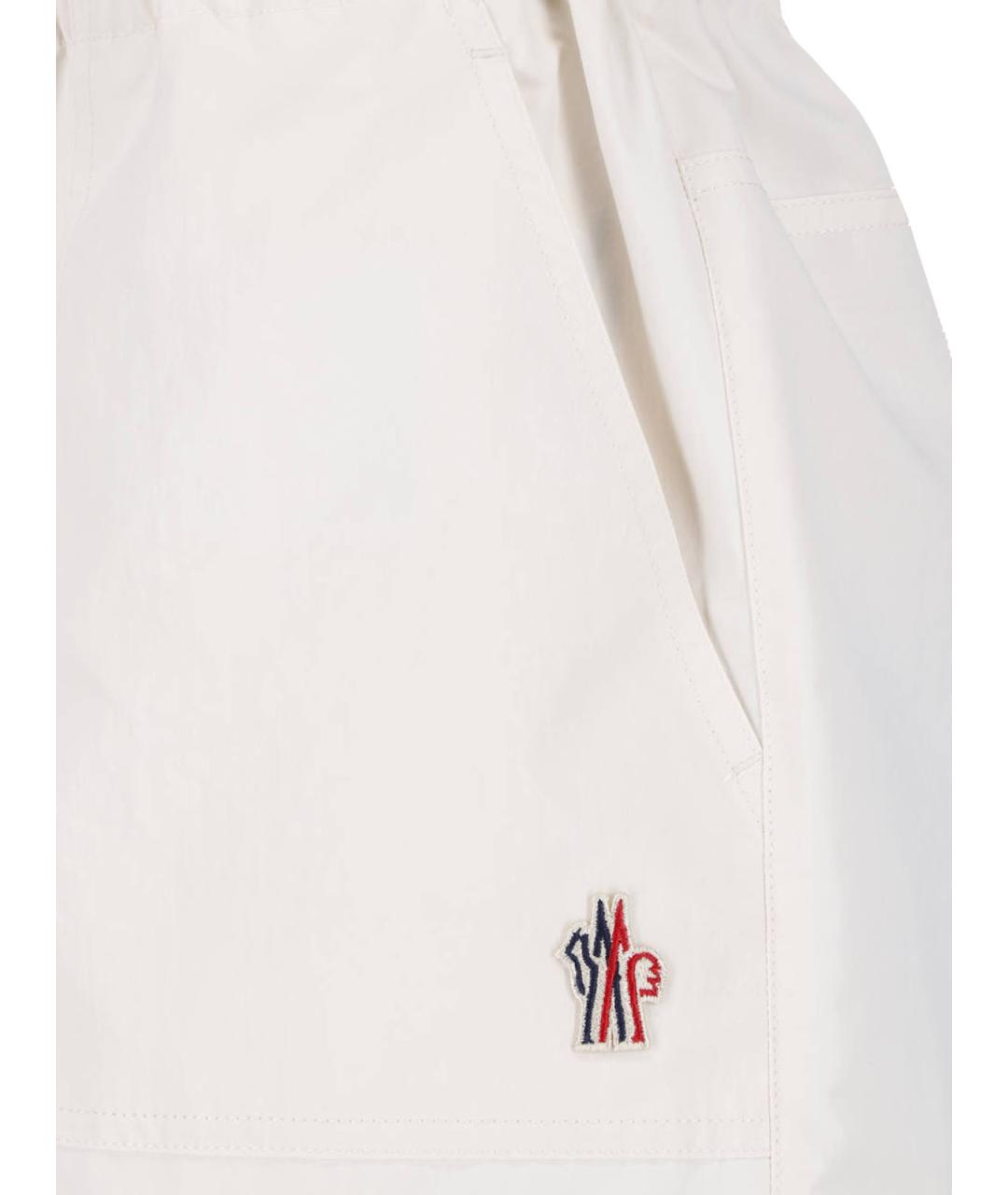 MONCLER GRENOBLE Белые полиэстеровые шорты, фото 4