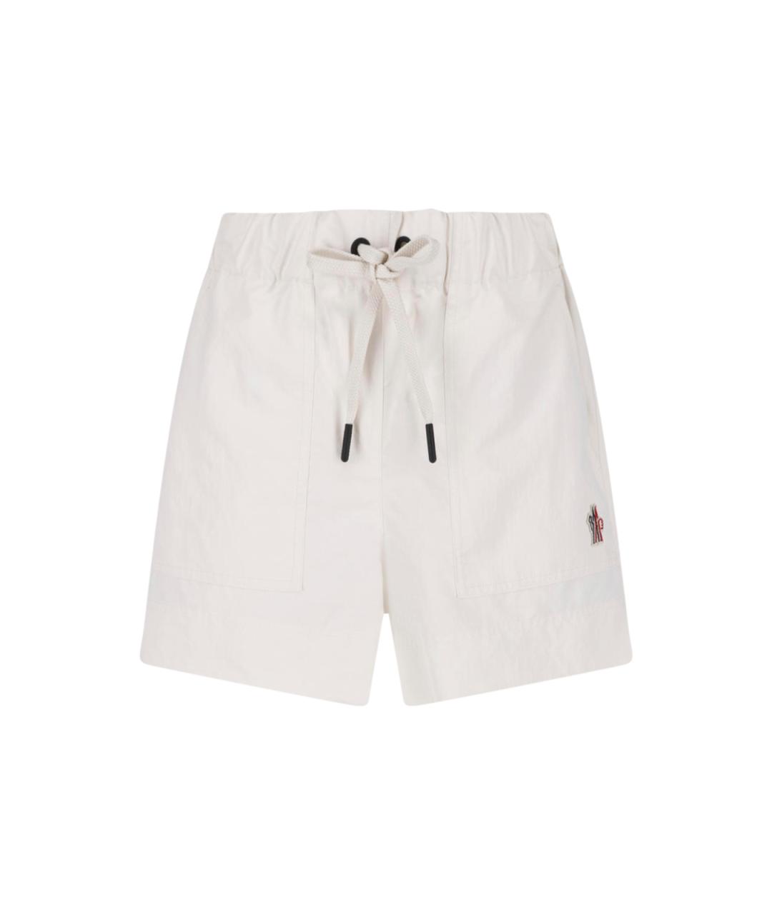 MONCLER GRENOBLE Белые полиэстеровые шорты, фото 1