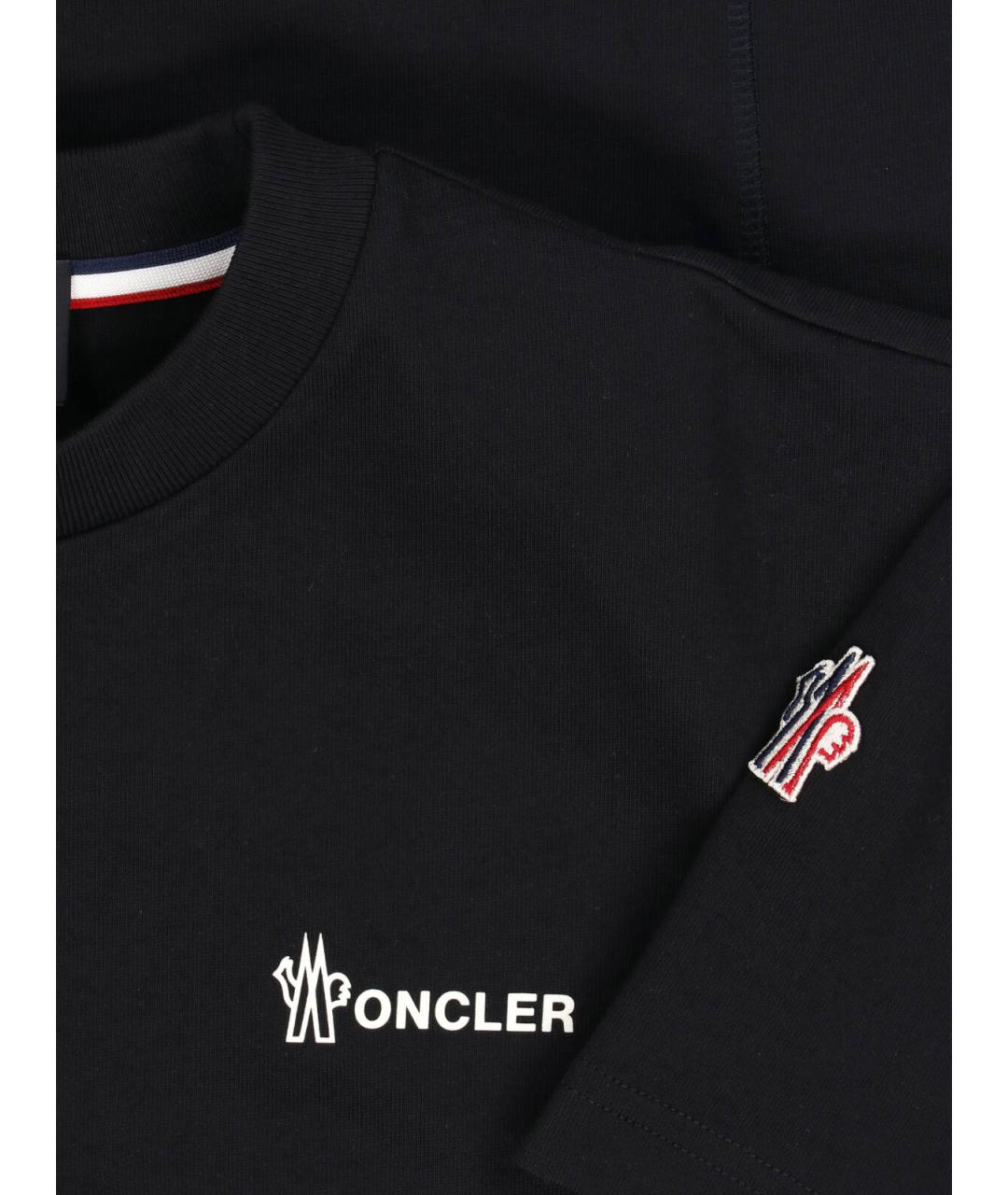 MONCLER GRENOBLE Черная хлопковая футболка, фото 3