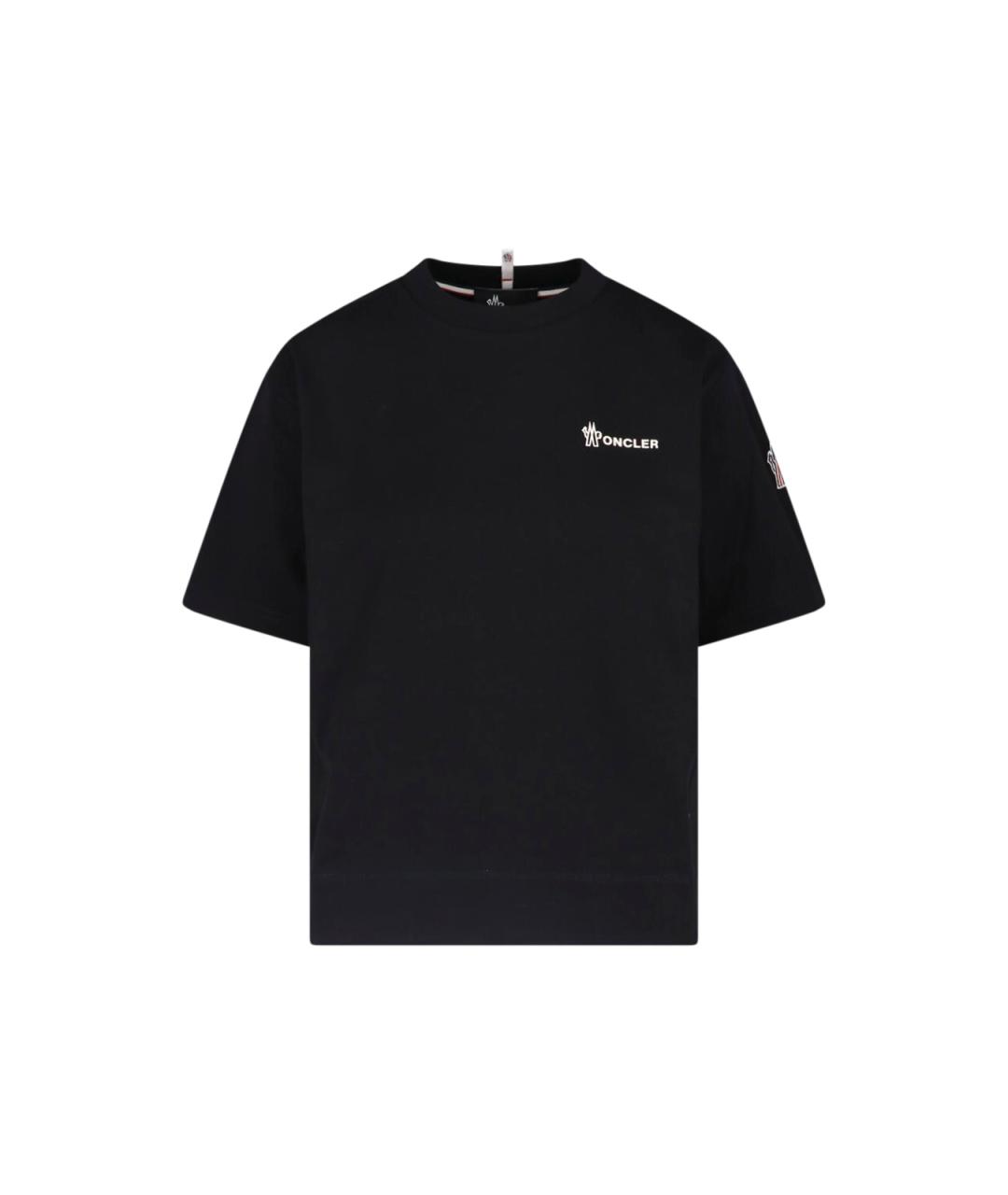 MONCLER GRENOBLE Черная хлопковая футболка, фото 1