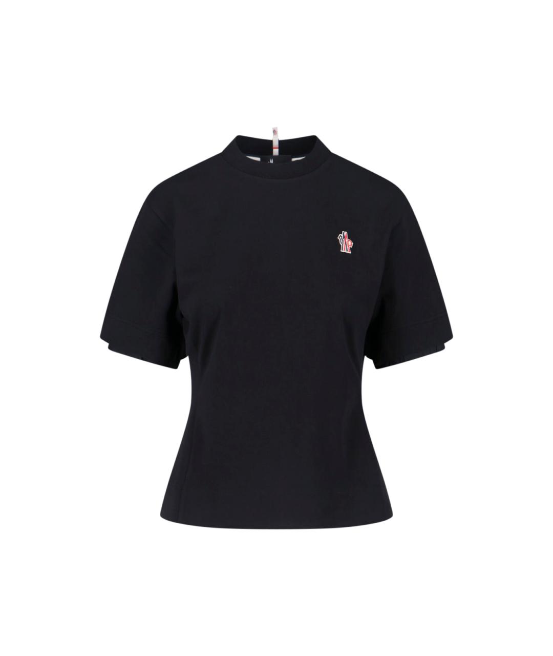 MONCLER GRENOBLE Черная полиамидовая футболка, фото 1