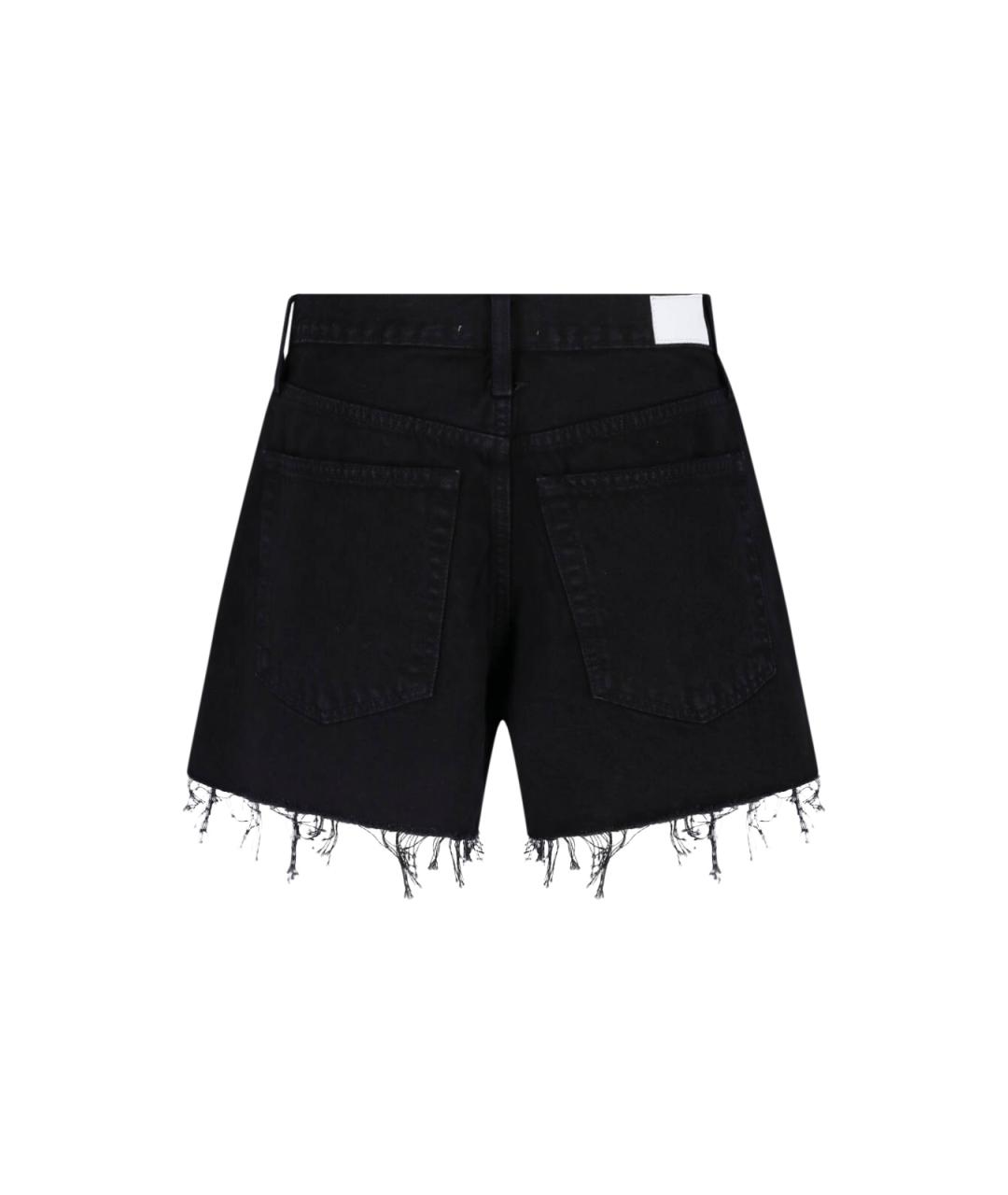 RE/DONE Черные хлопковые шорты, фото 2