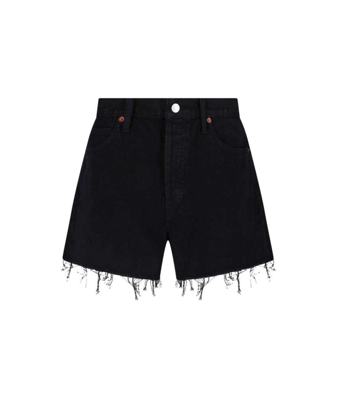 RE/DONE Черные хлопковые шорты, фото 1