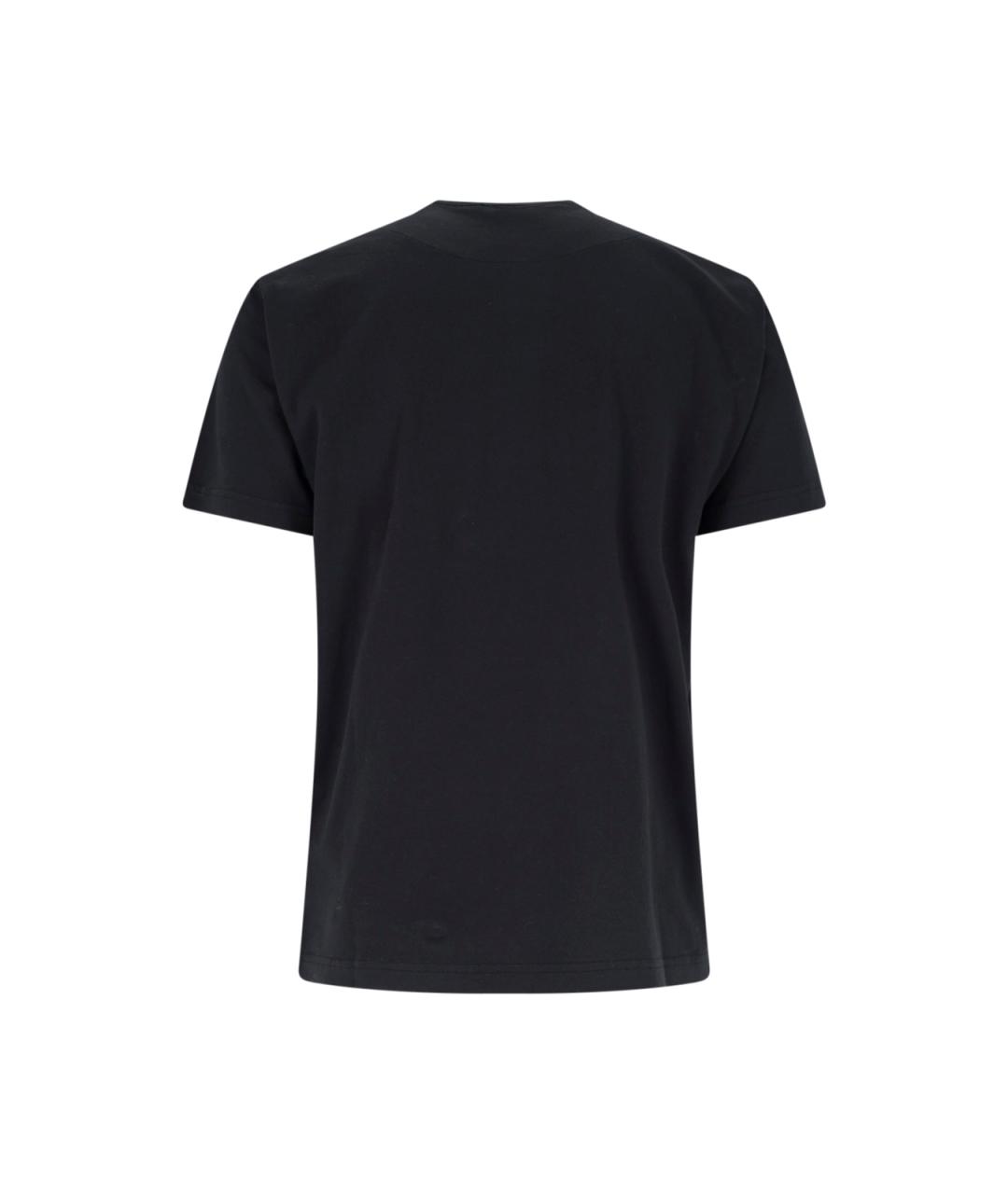 STONE ISLAND Черная хлопковая футболка, фото 2