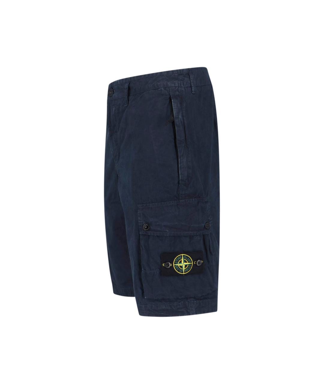 STONE ISLAND Синие хлопковые шорты, фото 3