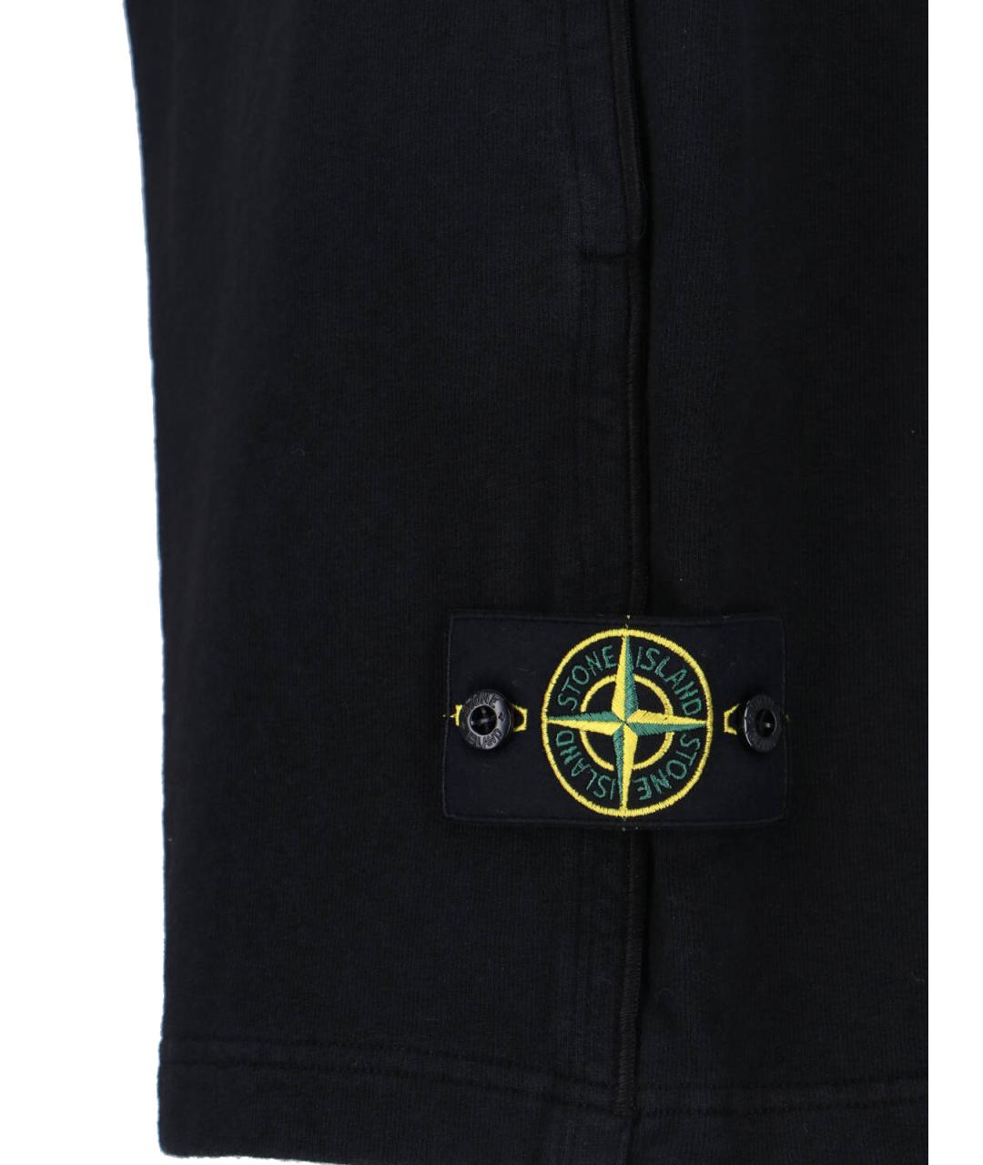 STONE ISLAND Черные хлопковые шорты, фото 4