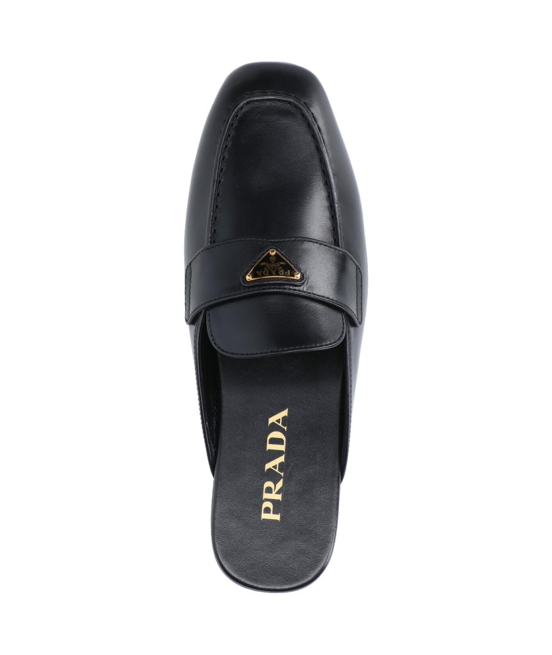 PRADA Черные кожаные мюли, фото 5