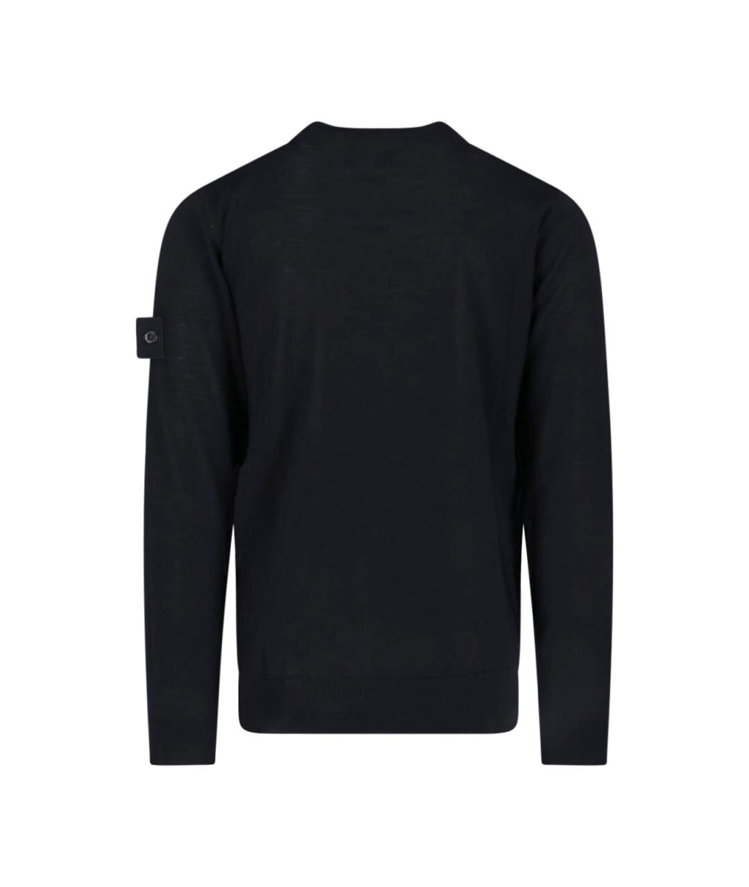 STONE ISLAND Черный шерстяной джемпер / свитер, фото 2