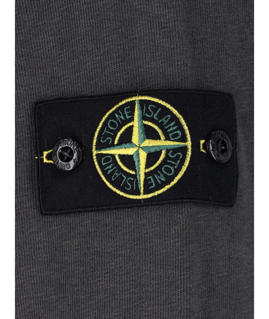 STONE ISLAND Серый хлопковый джемпер / свитер, фото 3