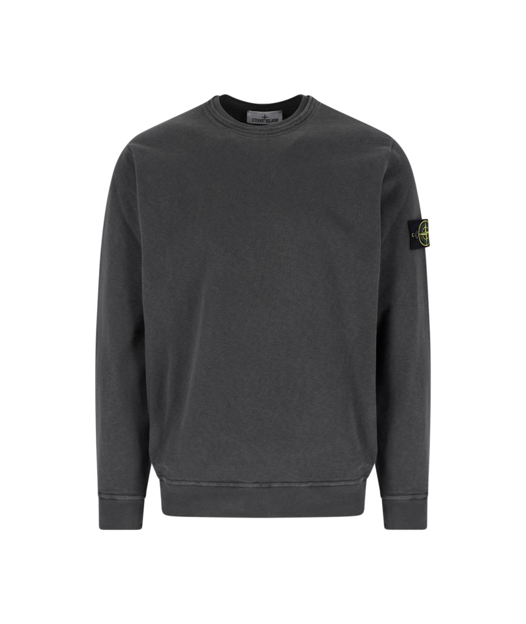 STONE ISLAND Серый хлопковый джемпер / свитер, фото 1