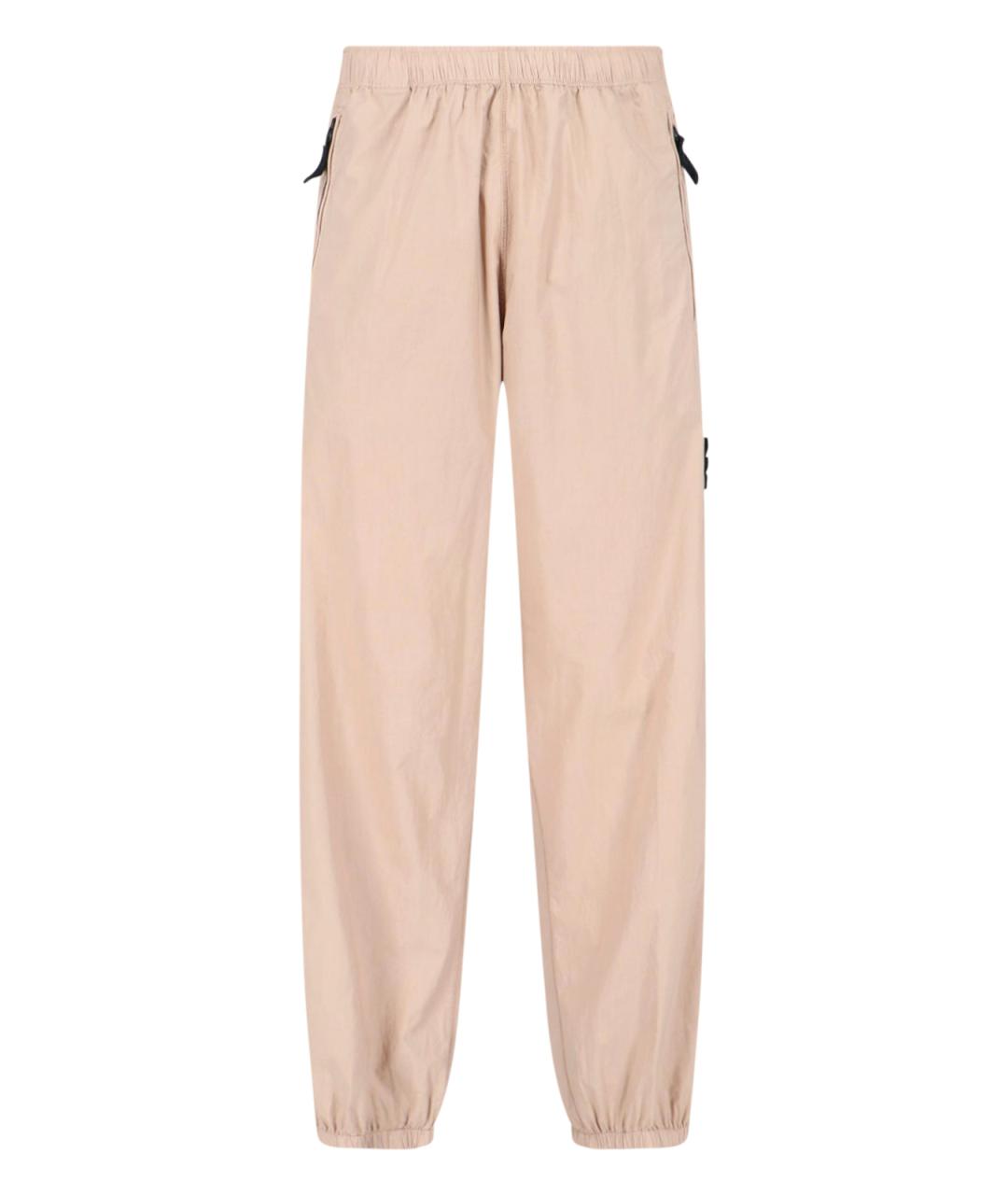 STONE ISLAND Бежевые хлопковые повседневные брюки, фото 1