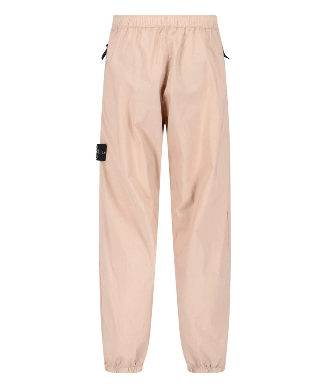 STONE ISLAND Бежевые хлопковые повседневные брюки, фото 2