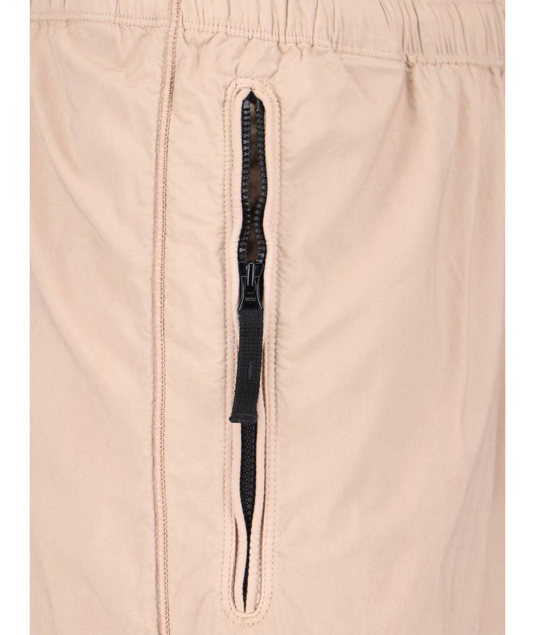 STONE ISLAND Бежевые хлопковые повседневные брюки, фото 5