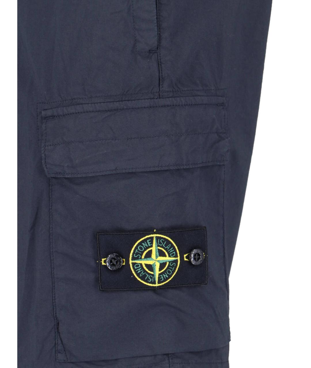 STONE ISLAND Синие хлопковые шорты, фото 4