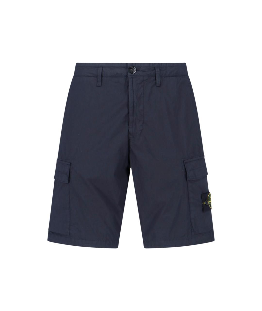 STONE ISLAND Синие хлопковые шорты, фото 1