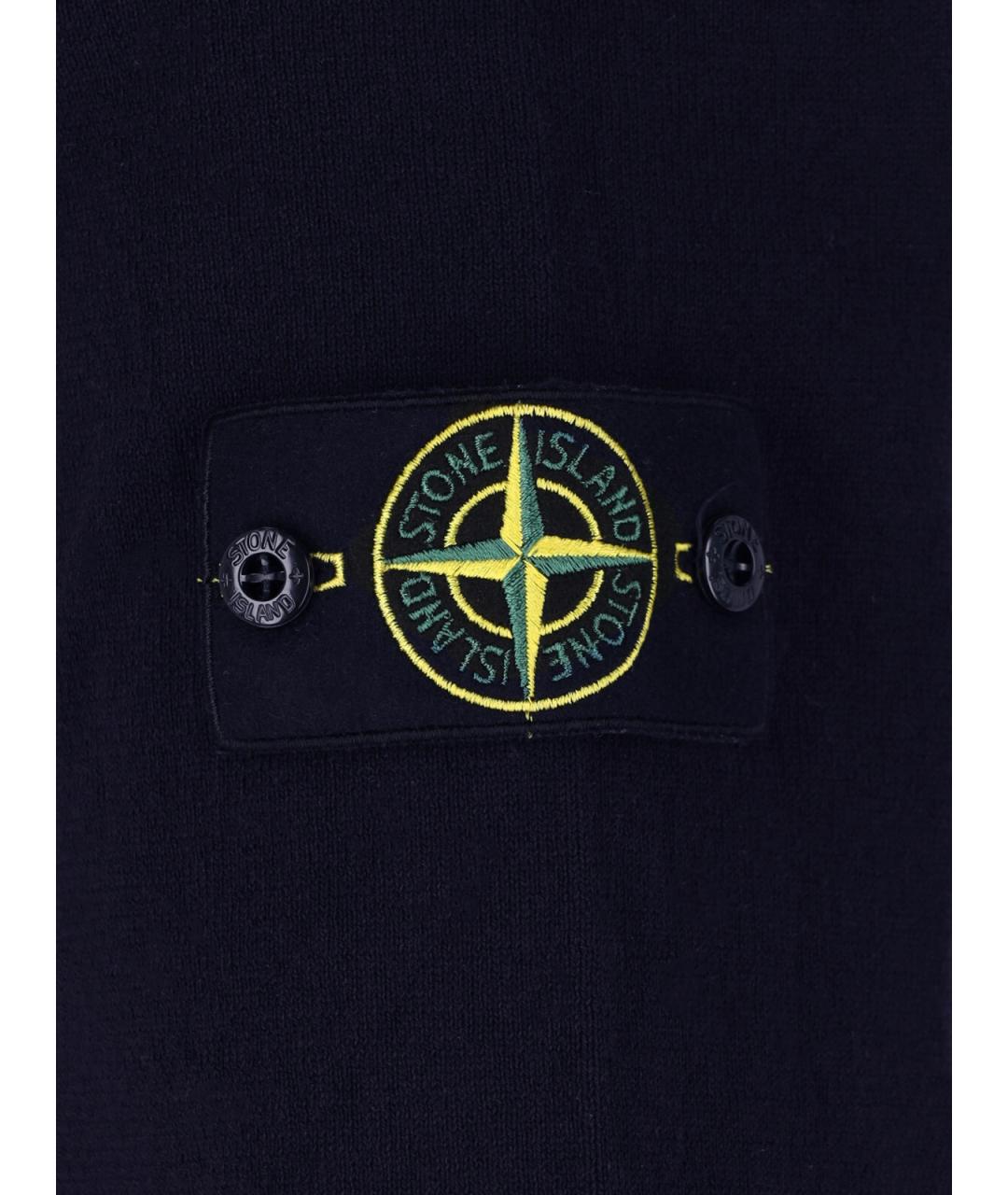 STONE ISLAND Синий хлопковый джемпер / свитер, фото 3