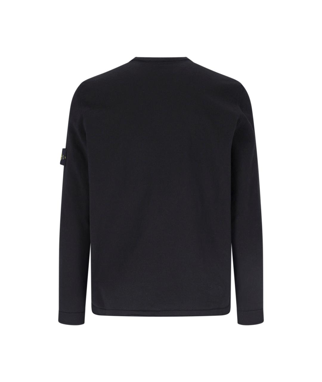 STONE ISLAND Черный хлопковый джемпер / свитер, фото 2