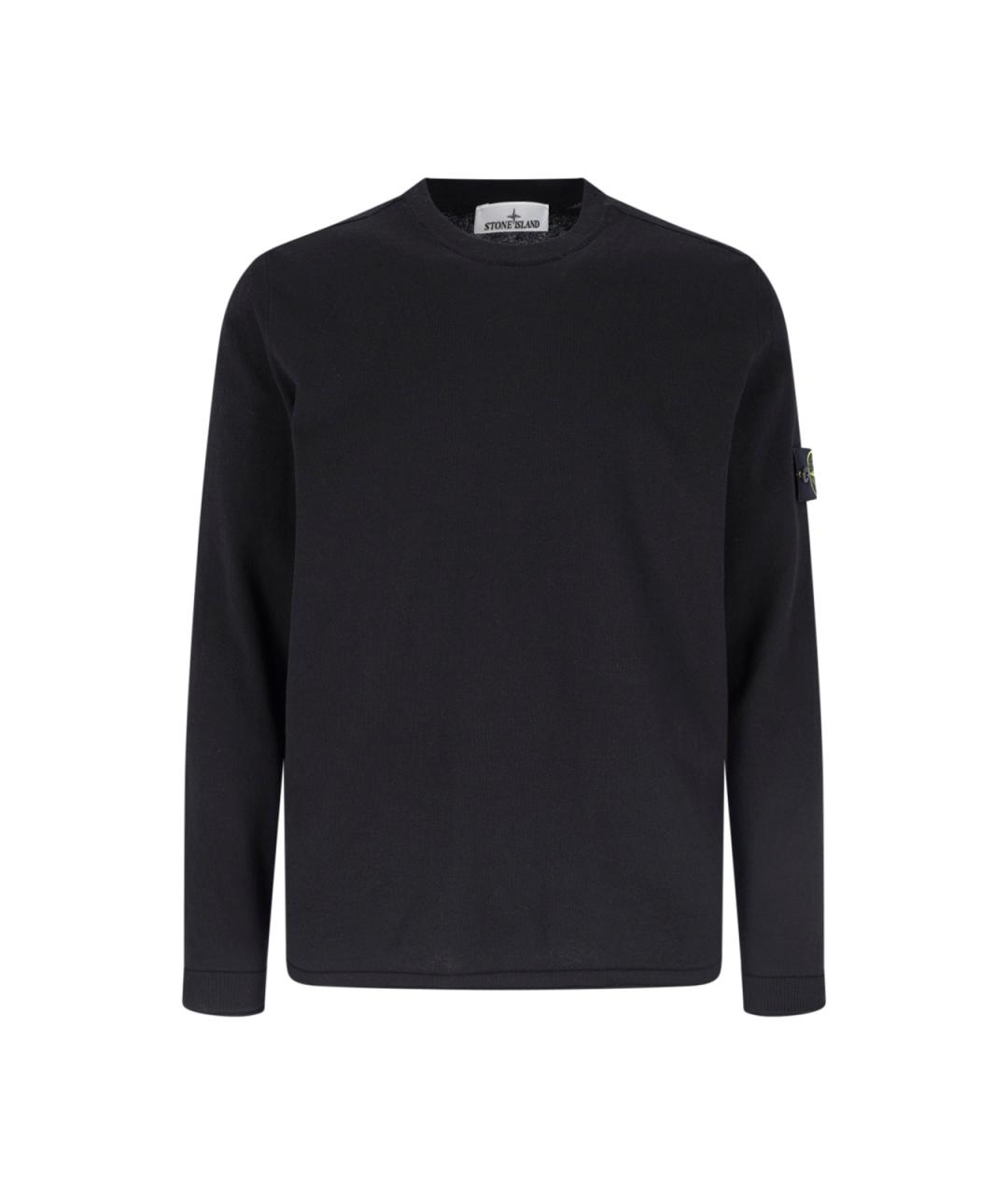 STONE ISLAND Черный хлопковый джемпер / свитер, фото 1
