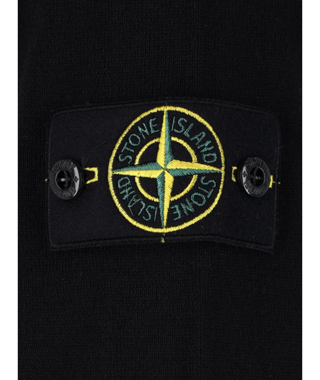 STONE ISLAND Черный хлопковый джемпер / свитер, фото 3