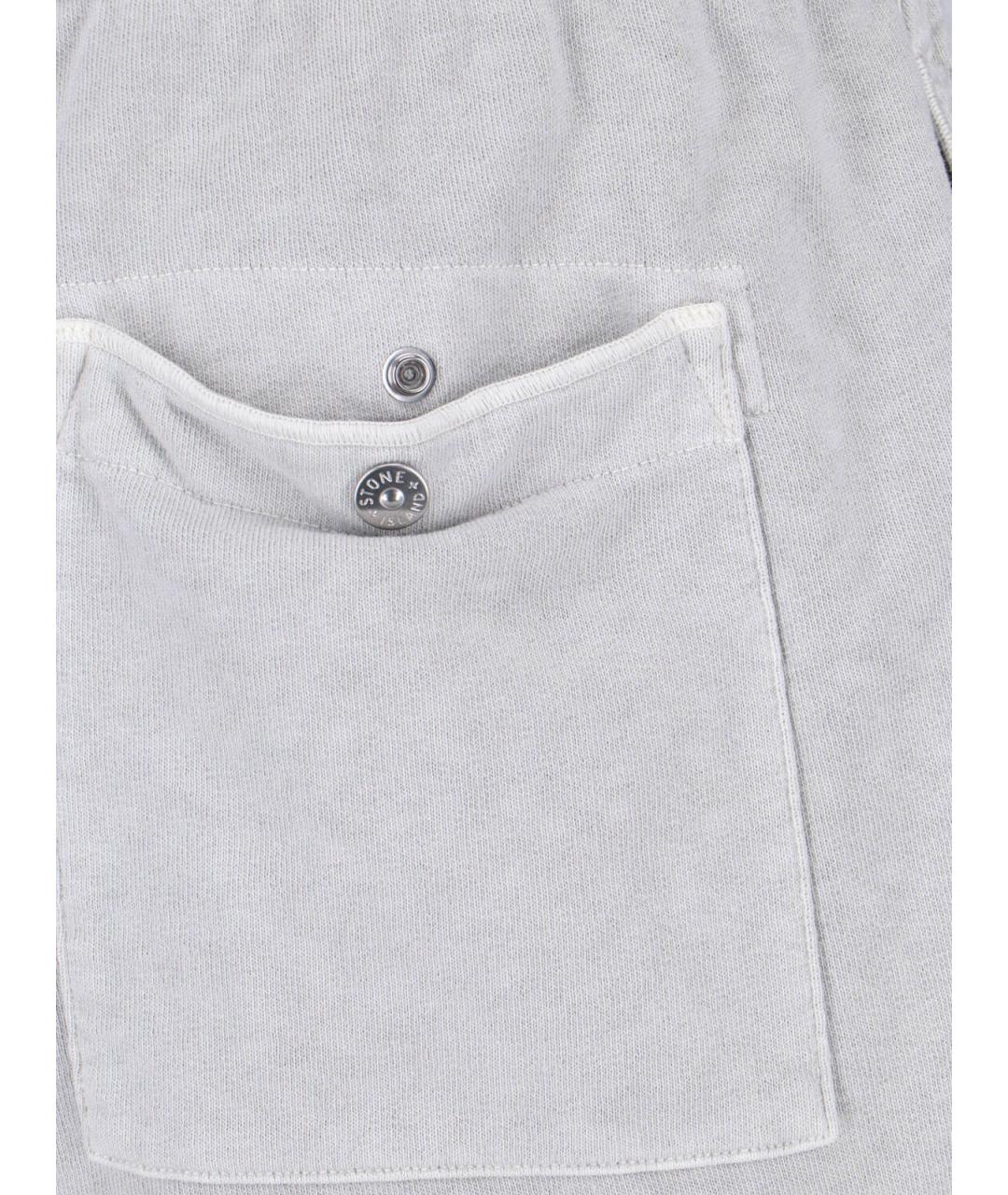 STONE ISLAND Серые хлопковые шорты, фото 5