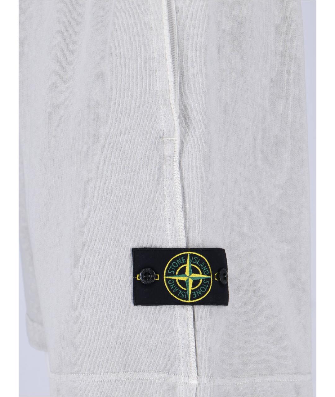 STONE ISLAND Серые хлопковые шорты, фото 4
