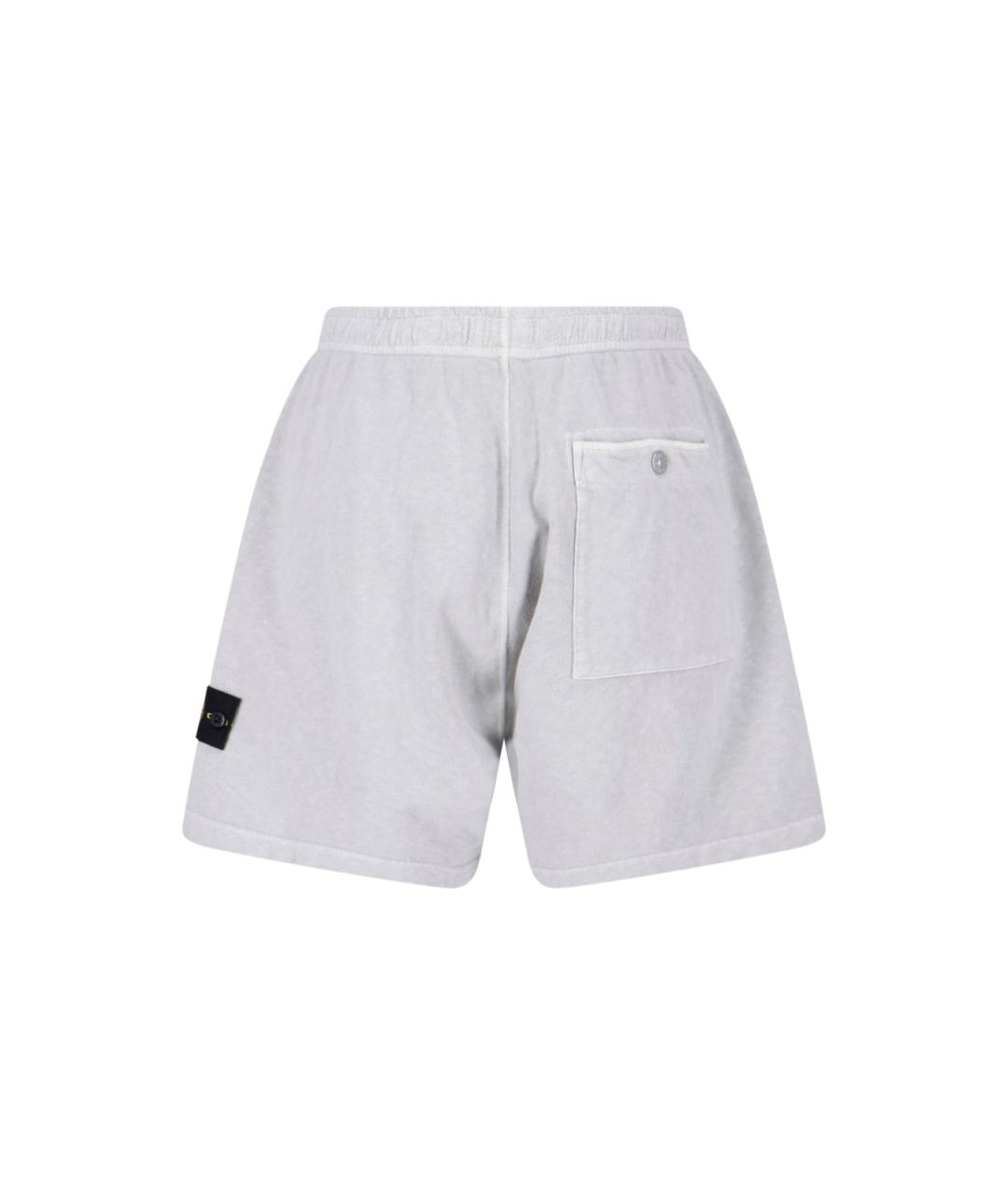STONE ISLAND Серые хлопковые шорты, фото 2