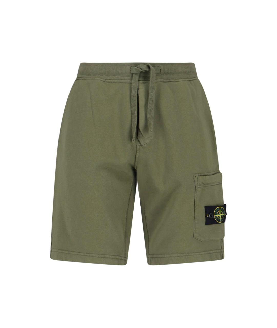 STONE ISLAND Зеленые хлопковые шорты, фото 1
