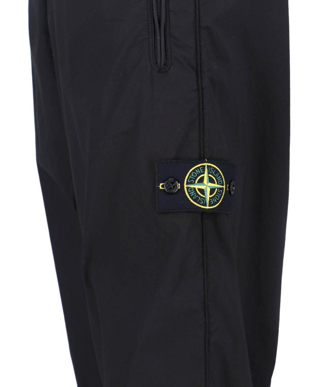 STONE ISLAND Черные хлопковые повседневные брюки, фото 4