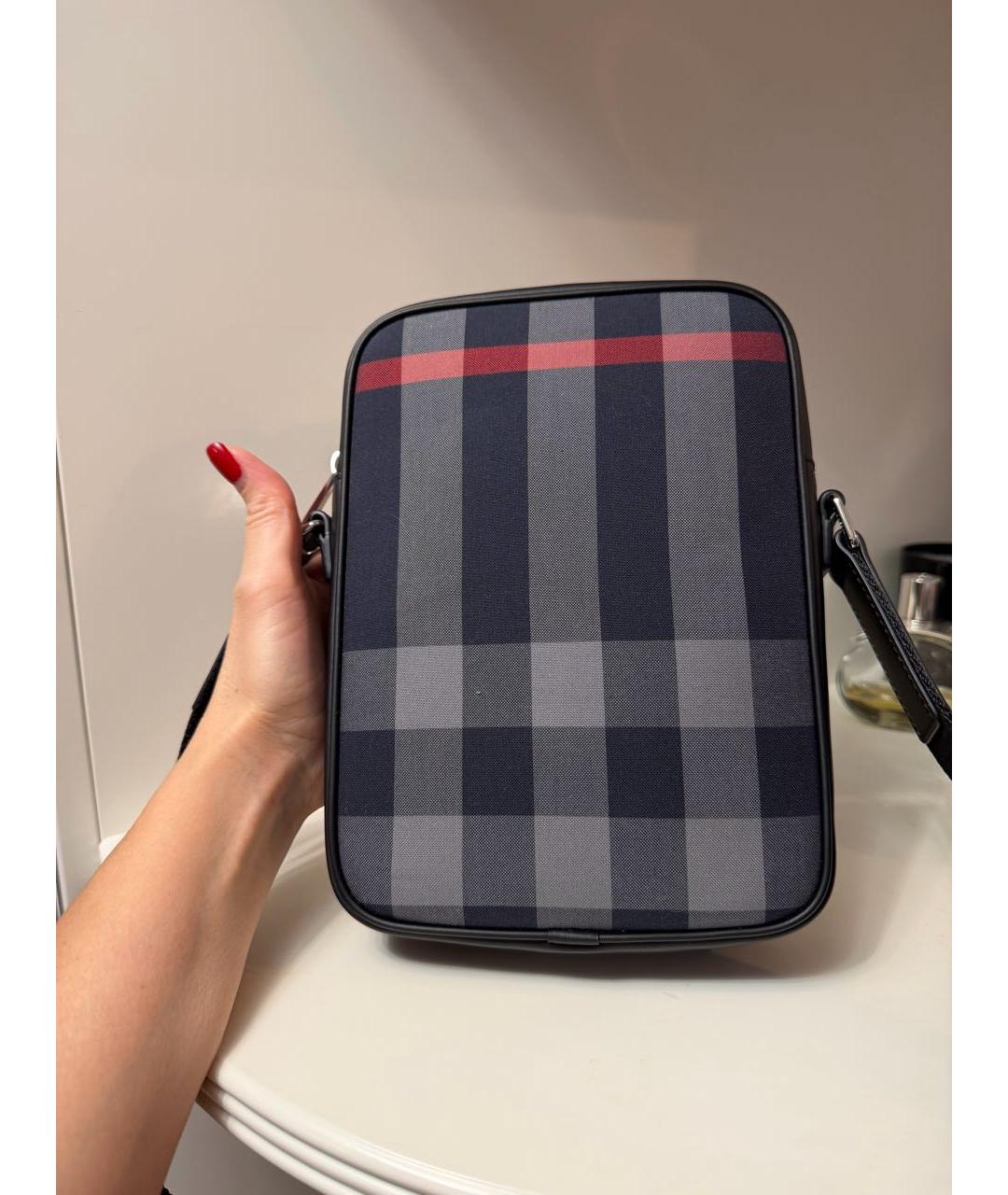 BURBERRY Синяя кожаная сумка на плечо, фото 3