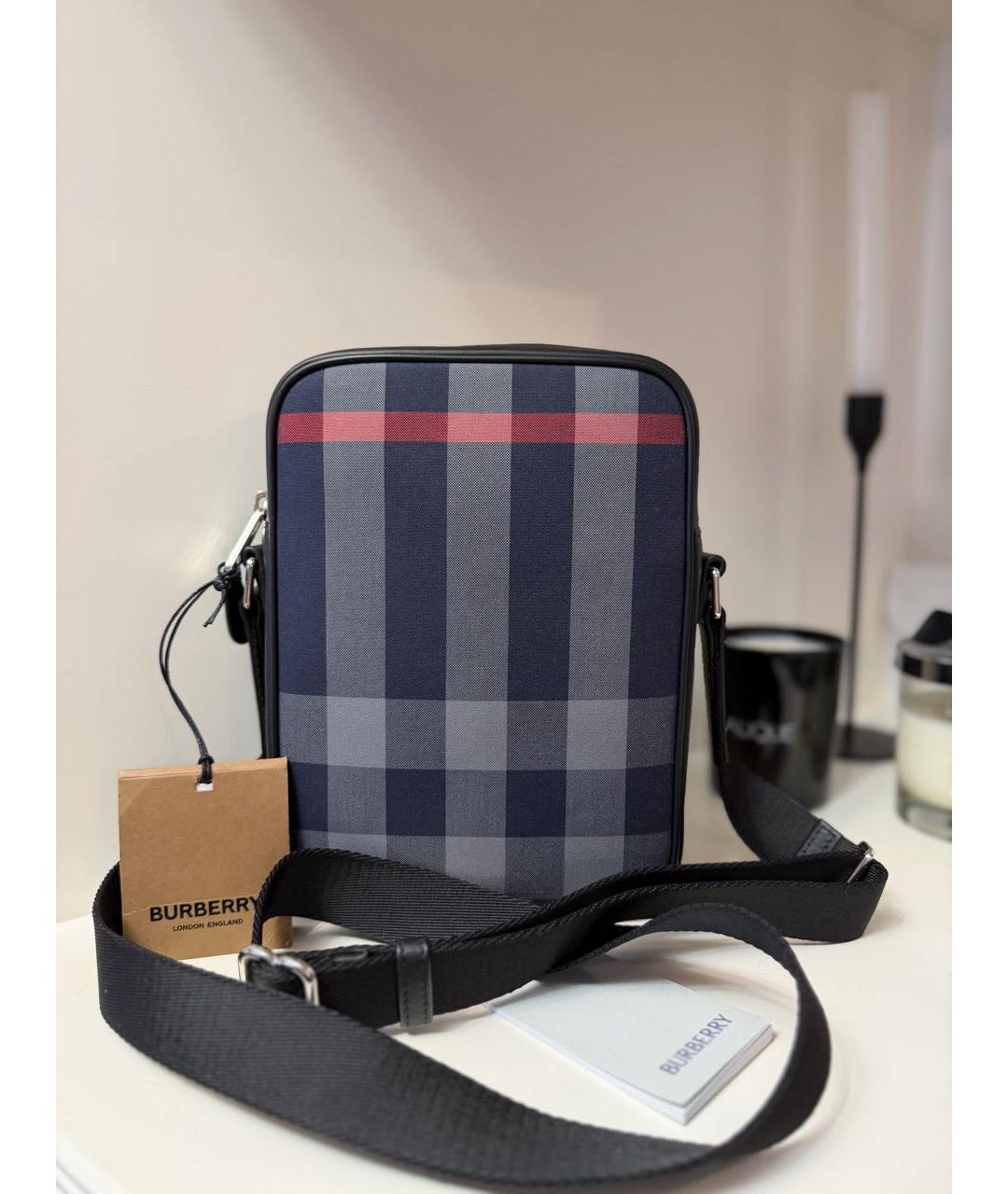 BURBERRY Синяя кожаная сумка на плечо, фото 2