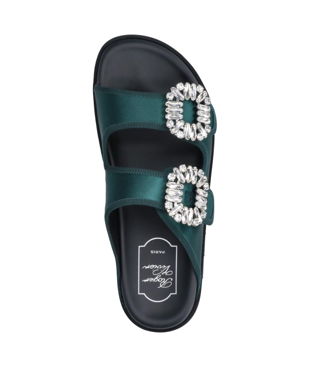 ROGER VIVIER Зеленые кожаные мюли, фото 5