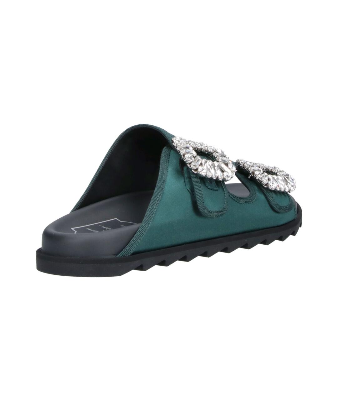 ROGER VIVIER Зеленые кожаные мюли, фото 4